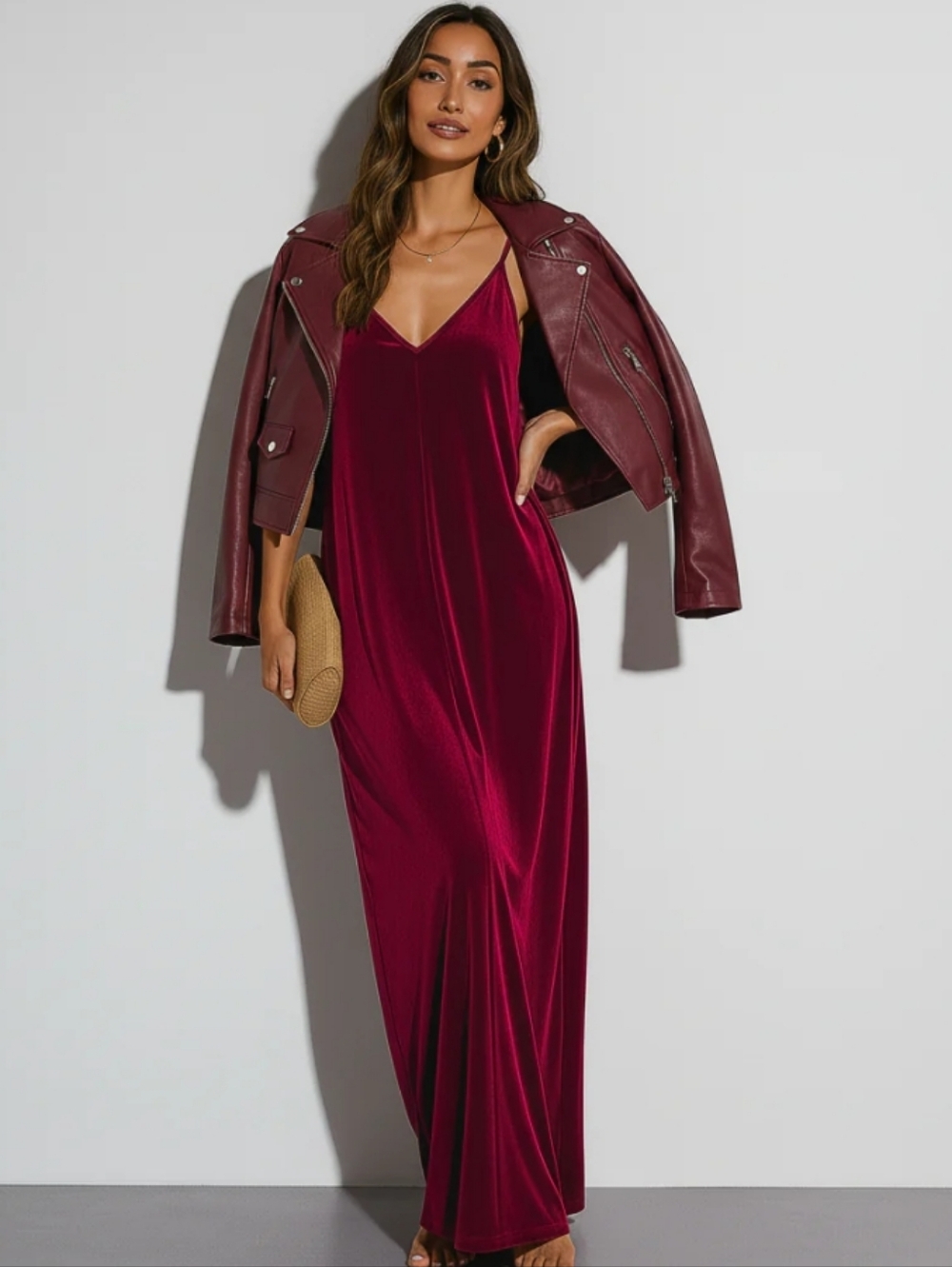 Skivys Femme Goddess Gown - Crimson Velvet- XS